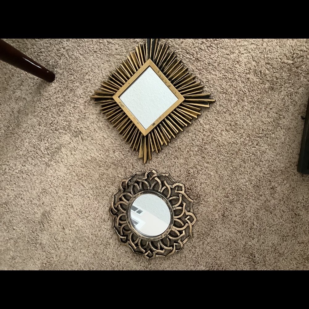 Gold plastic mirrors